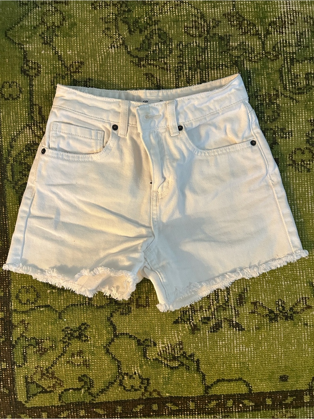 O'Neill White Frayed Hem Denim Shorts
